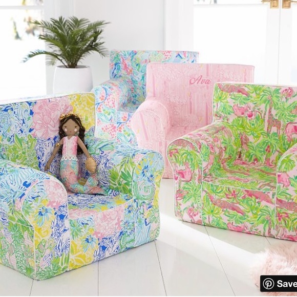 SOLD LillyPulitzer PotteryBarnKids Chair Slipcover - Picture 2 of 8